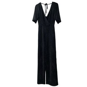 Altar'd State Glitter Shimmering Black Jumpsuit Party NYE XSmall